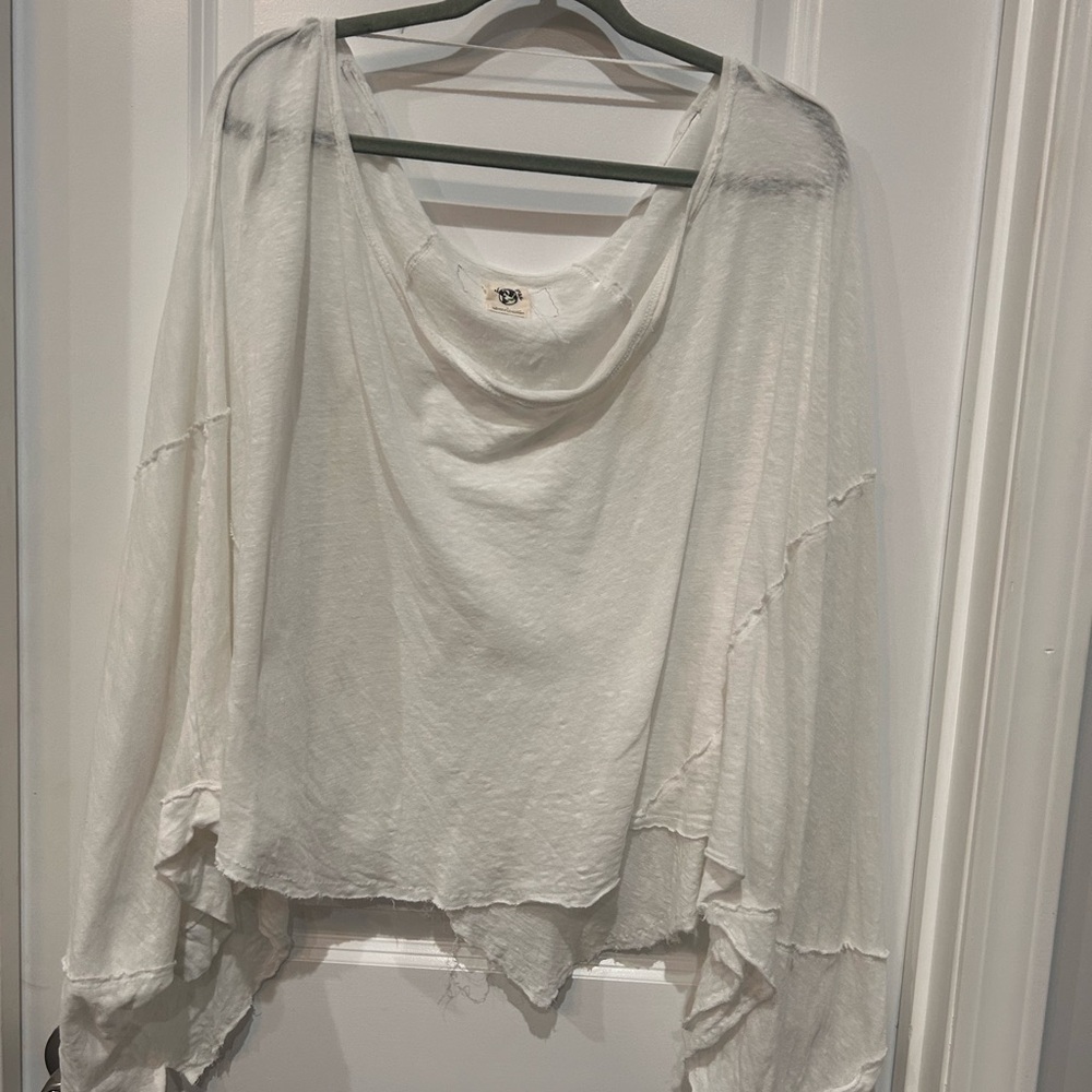 We the free white flowy oversized top